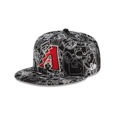 Red Arizona Diamondbacks Hat - New Era MLB Caps Chaos 59FIFTY Fitted Caps USA1579042